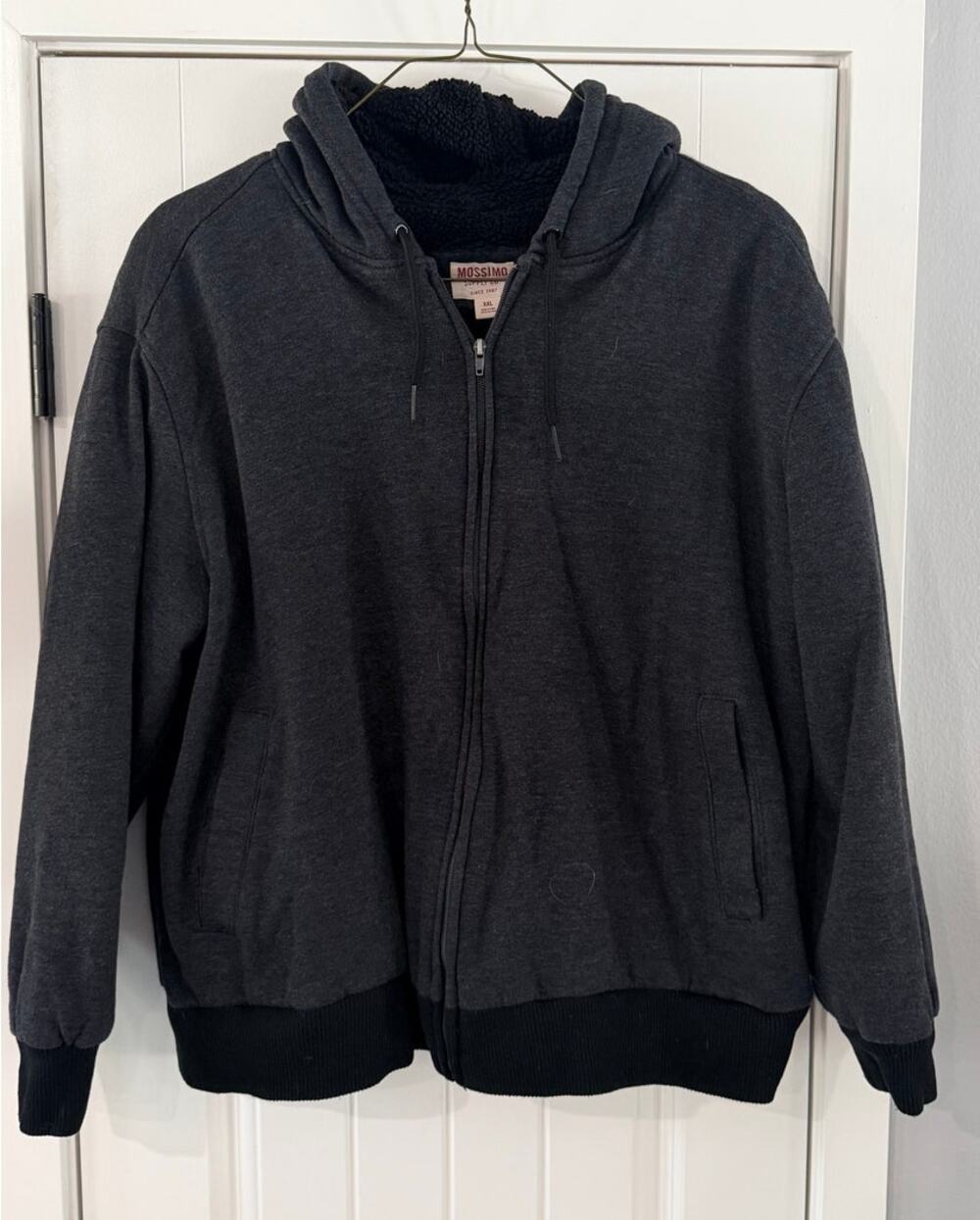 Vintage MOSSIMO Jacket Hoodie Mens Size XXL Black Cotton Y2k